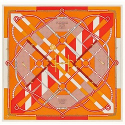 에르메스 Hermes SCIALLE 140 PARCOURS SANS FAUTE 스카프 오렌지 140cm