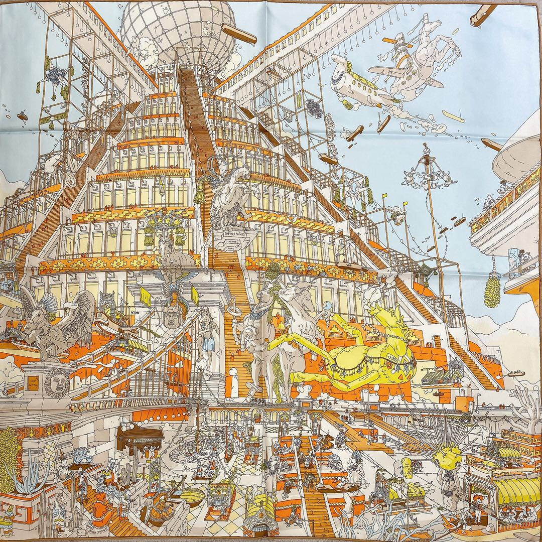 에르메스 Hermes 스카프 오렌지 90cm