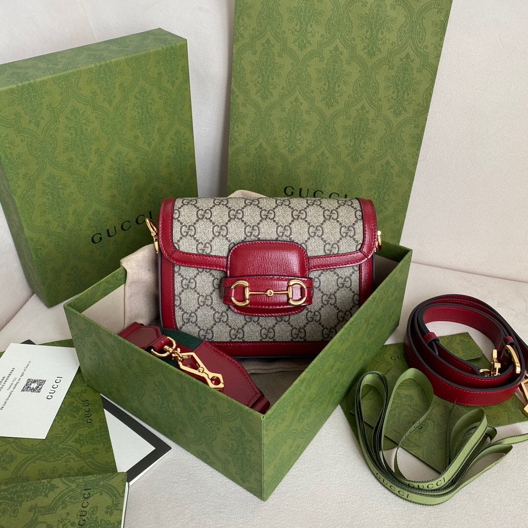 [구찌 홀스빗 1955] 658574 미니백 레드 20.5cm