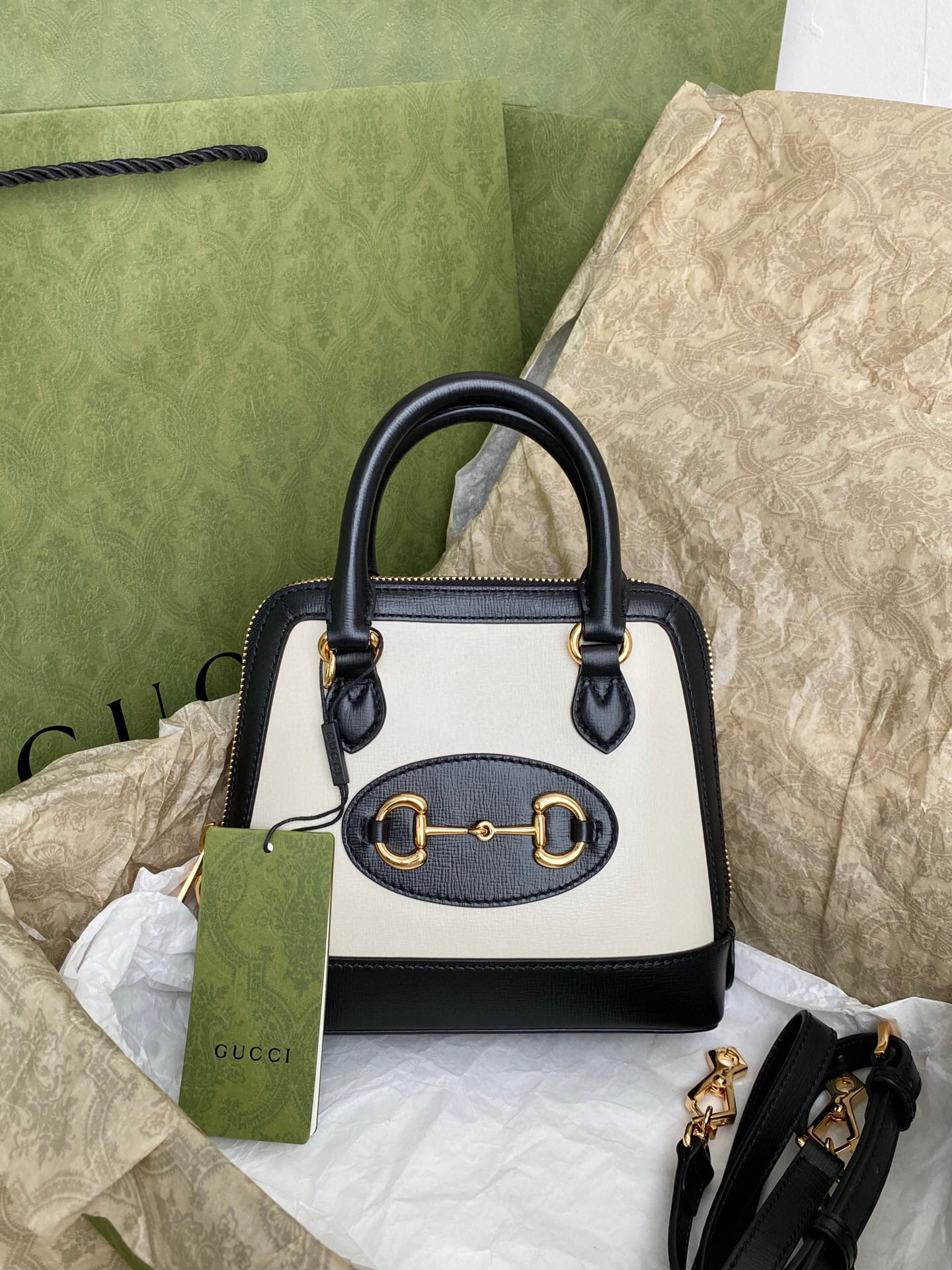 구찌 Gucci 640716 [구찌 홀스빗 1955] 미니 탑 핸들백 20cm