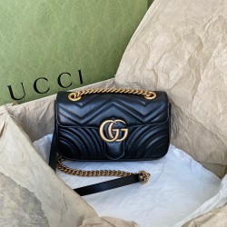 구찌 Gucci 446744 Marmont 미니 숄더백 블랙 22cm