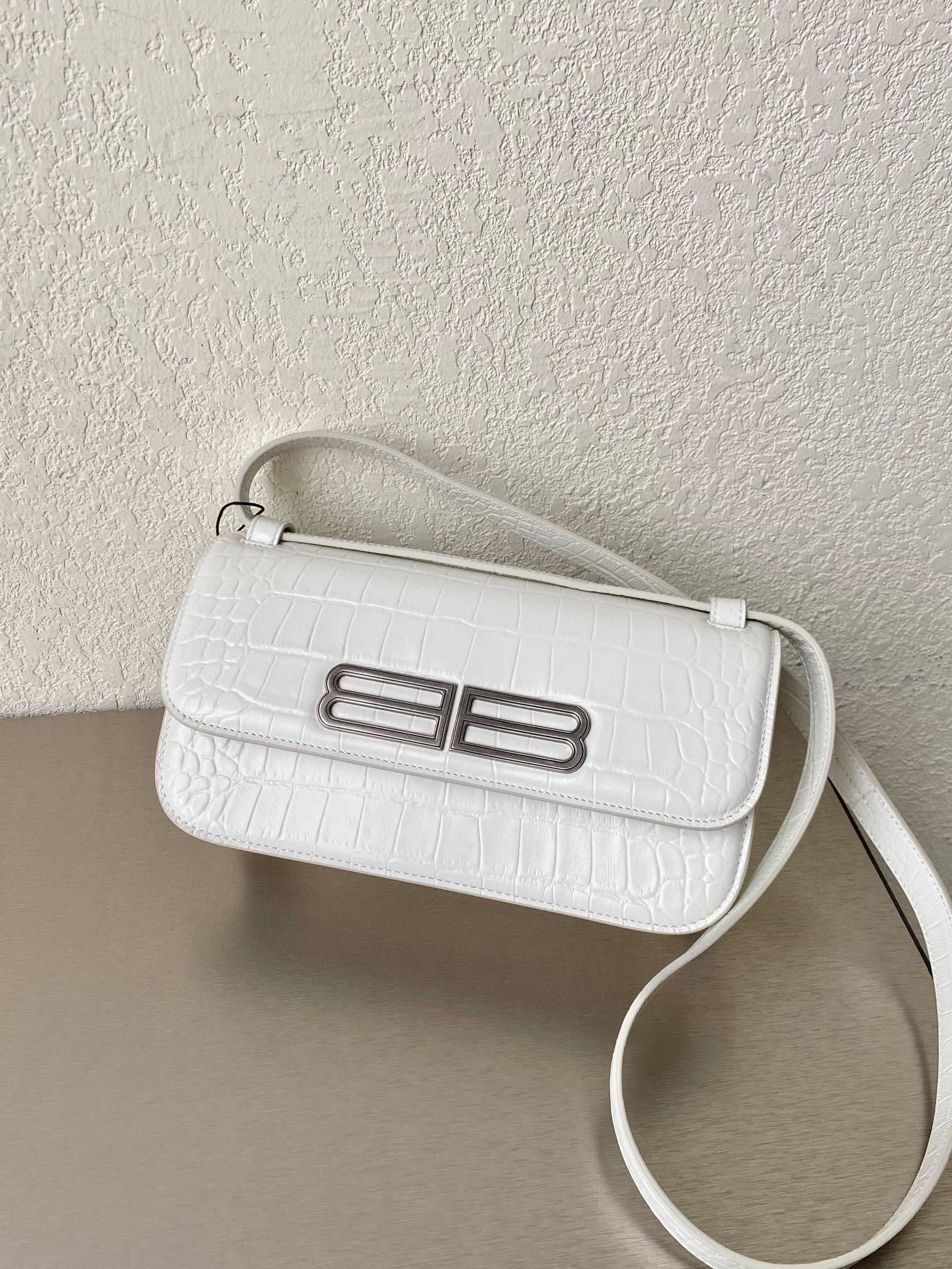 발렌시아가 Balenciaga 674693 엑스트라 서플 크로커다일 엠보싱 카프스킨 GOSSIP 스몰 백 23.5cm