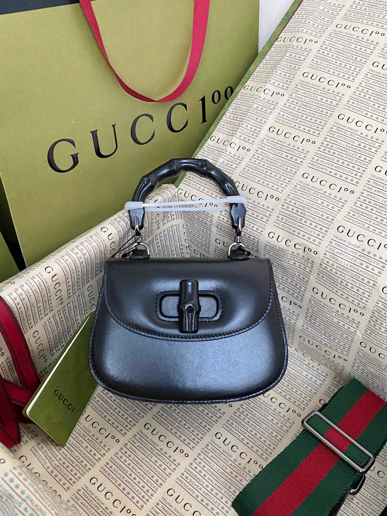 구찌 Gucci 686864 Bamboo Aria 뱀부 미니 탑 핸들백 17cm