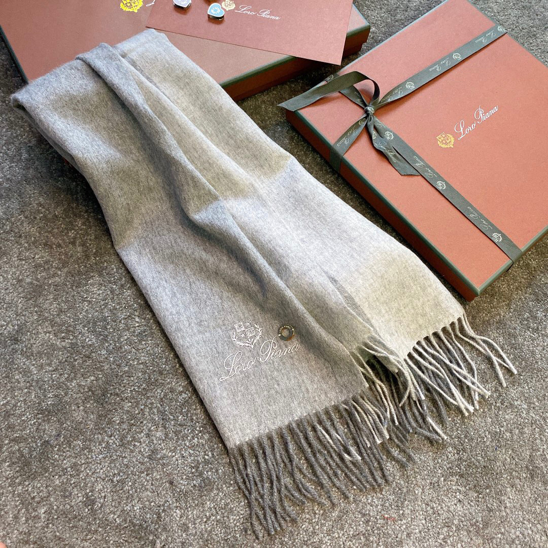 로로피아나 Loro piana 스카프 캐시미어 그레이