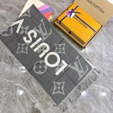 루이비통 LouisVuitton M73455 MONOGRAM CAPITAL SCARF 스카프 캐시미어 그레이