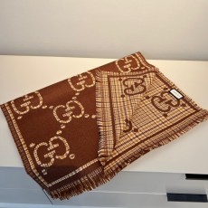 구찌 Gucci 양면 스카프 캐시미어 커피
