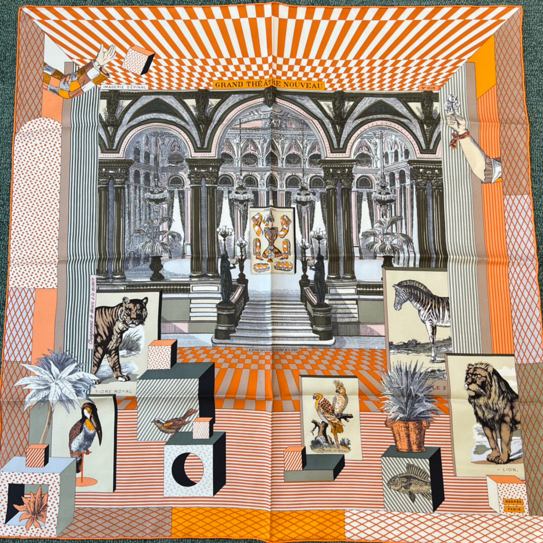 에르메스 Hermes 스카프 오렌지 90cm