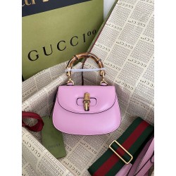 구찌 Gucci 686864 Bamboo Aria 뱀부 미니 탑 핸들백 17cm