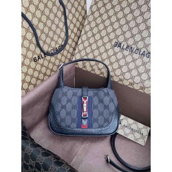 발렌시아가 Balenciaga X Gucci 680132 캔버스 자카드 HACKER 미니 호보 백 25cm