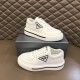 프라다 Prada Macro Re-Nylon 매크로 리나일론 및 브러시드 가죽 스니커즈