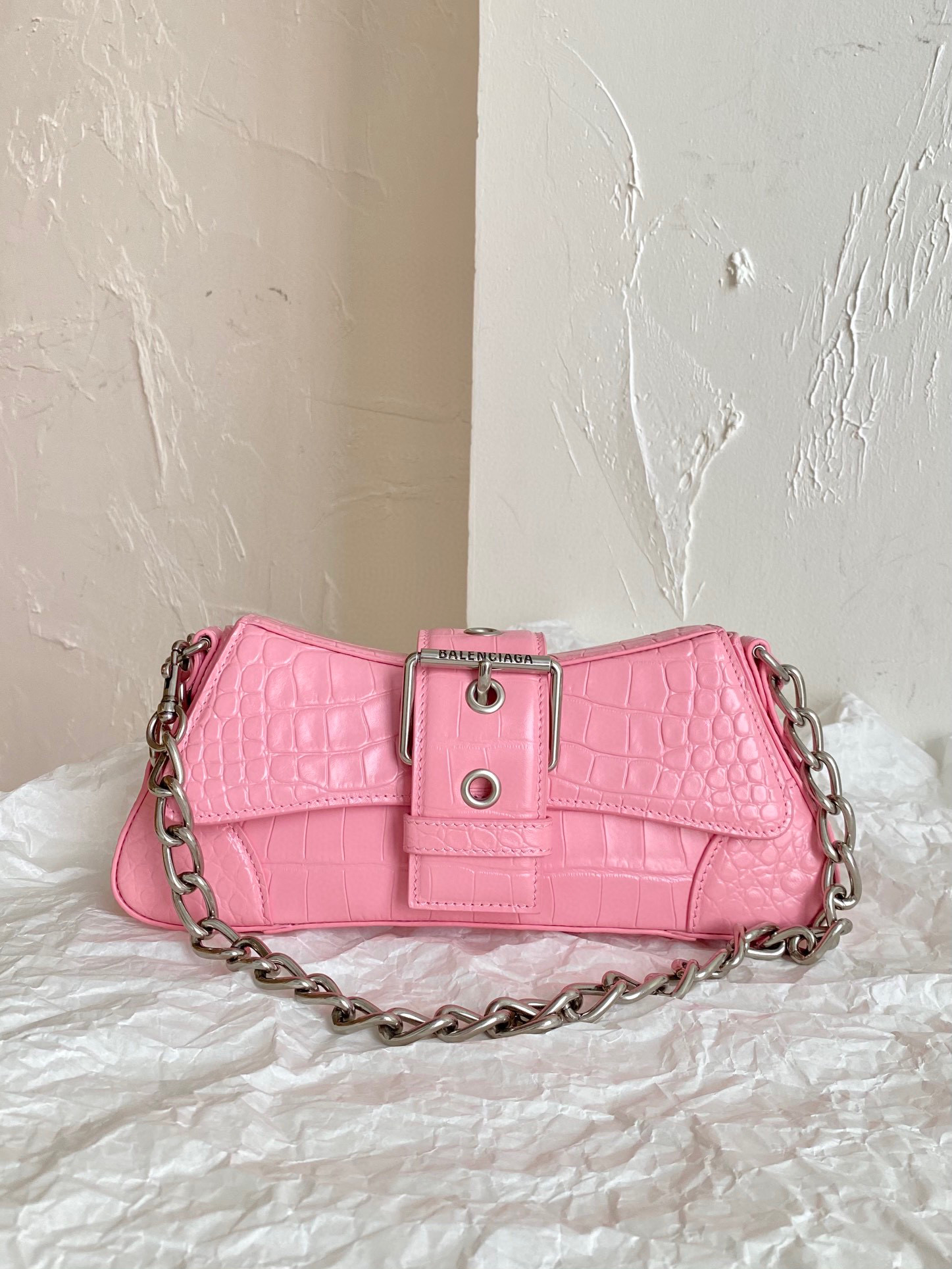 발렌시아가 Balenciaga LINDSAY 스몰 숄더백 701141 핑크