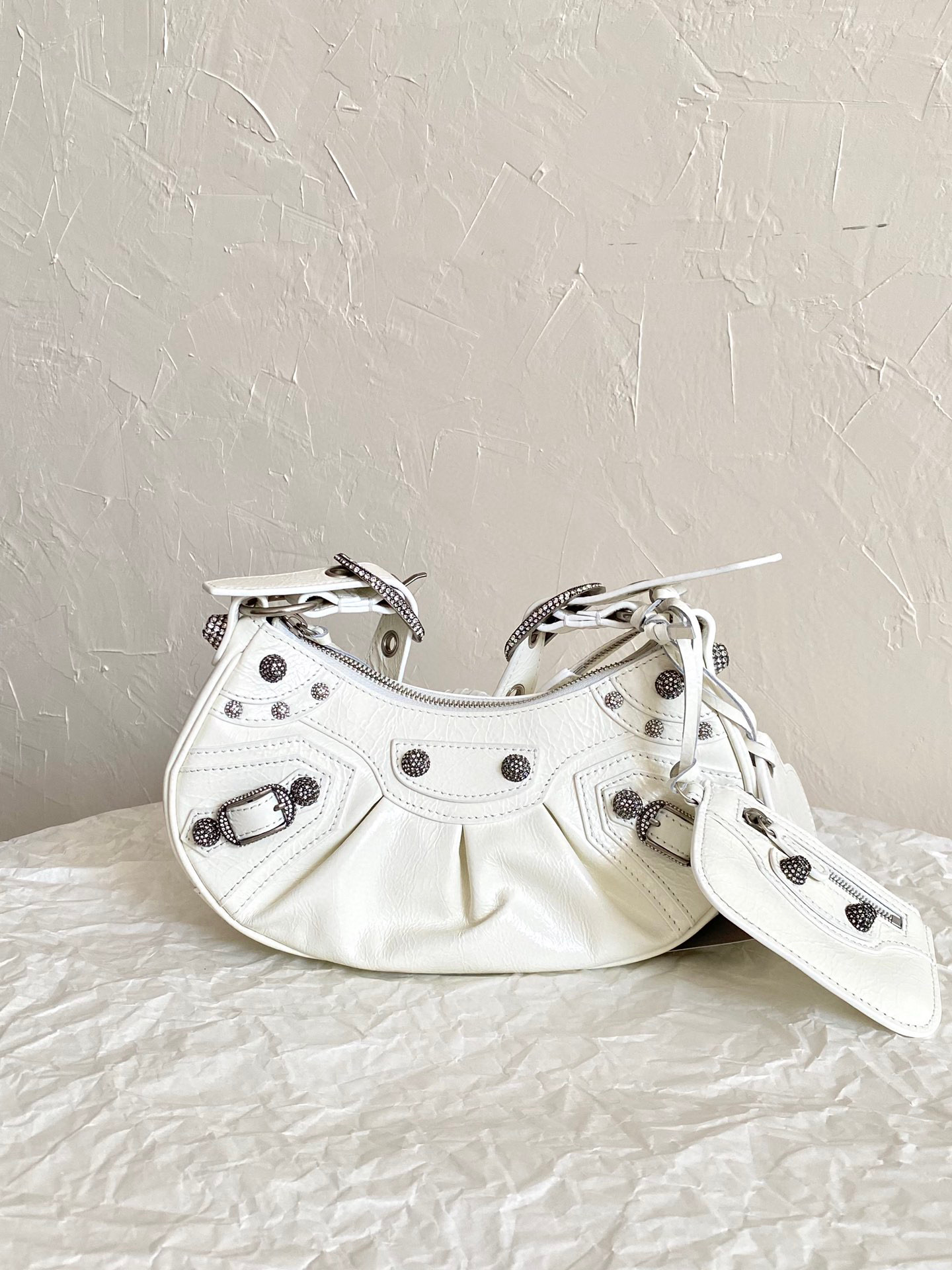 발렌시아가 Balenciaga LE CAGOLE XS 숄더 백 671309 화이트