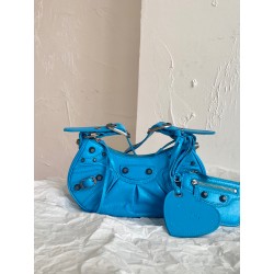 발렌시아가 Balenciaga LE CAGOLE XS 숄더 백 671309 블루