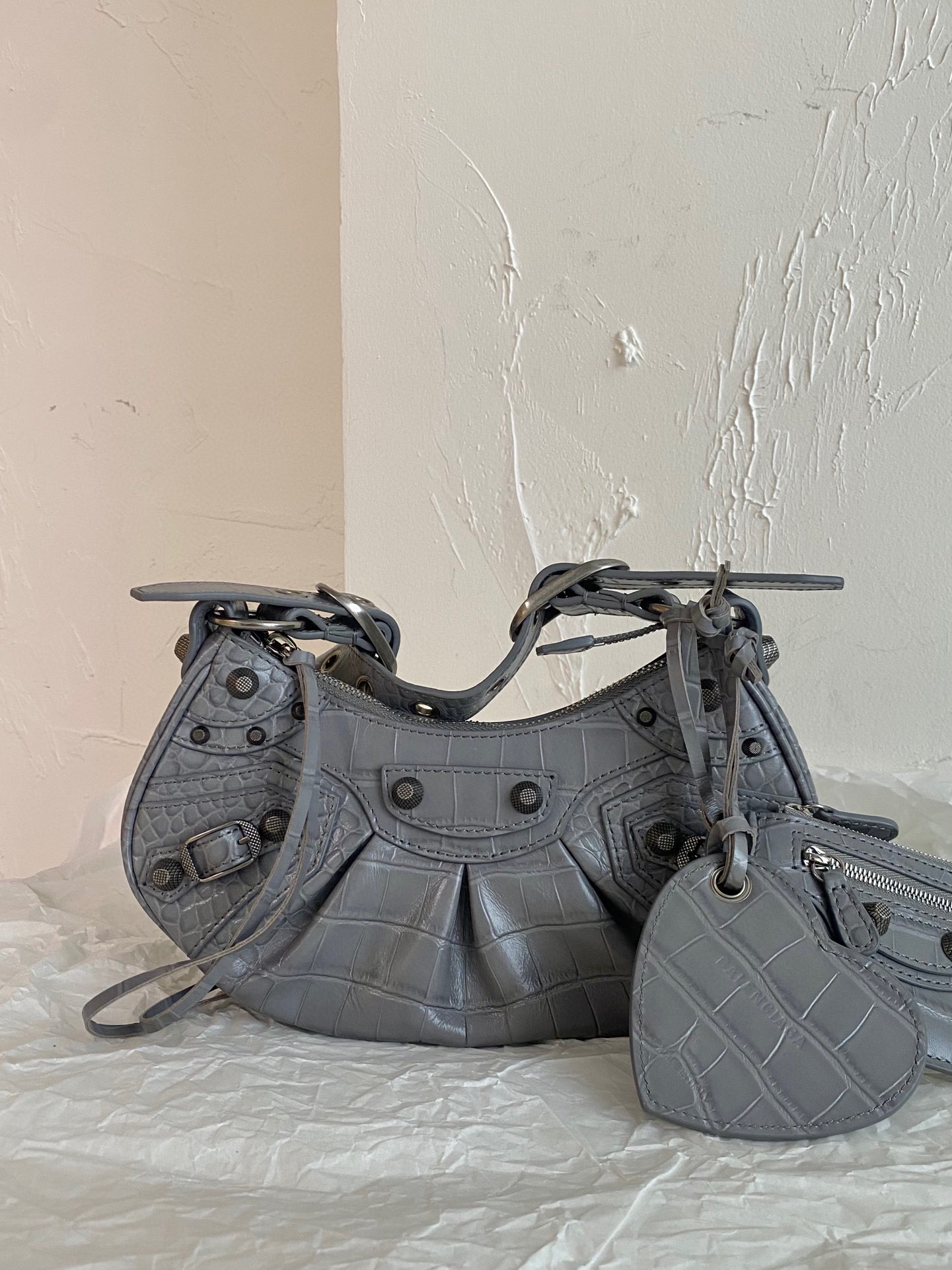 발렌시아가 Balenciaga LE CAGOLE XS 숄더백 671309 그레이