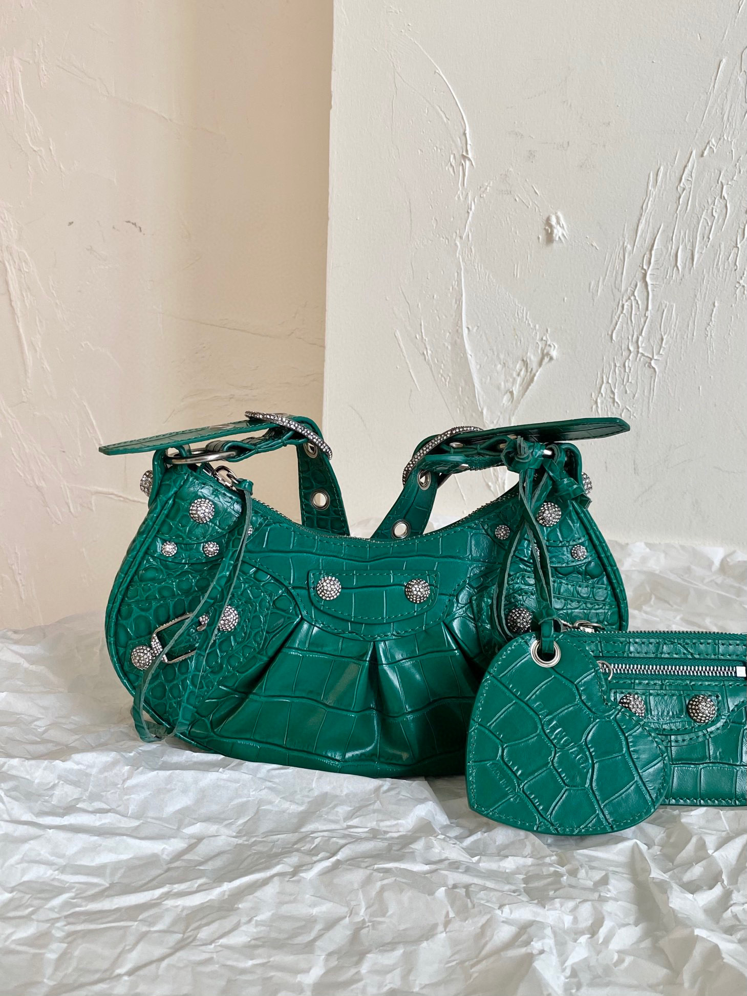 발렌시아가 Balenciaga LE CAGOLE XS 숄더백 671309 그린