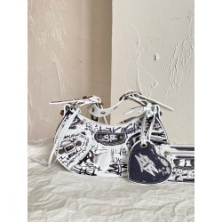 발렌시아가 Balenciaga LE CAGOLE XS 숄더백 671309 GRAFFITI  흰색의