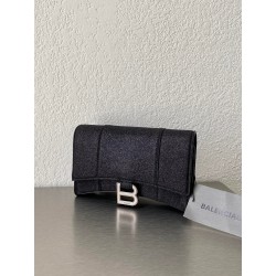 발렌시아가 Balenciaga HOURGLASS 체인 월렛 656050 블랙