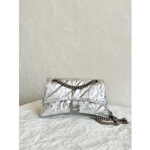 발렌시아가 Balenciaga CRUSH 스몰 체인백 716351 은색