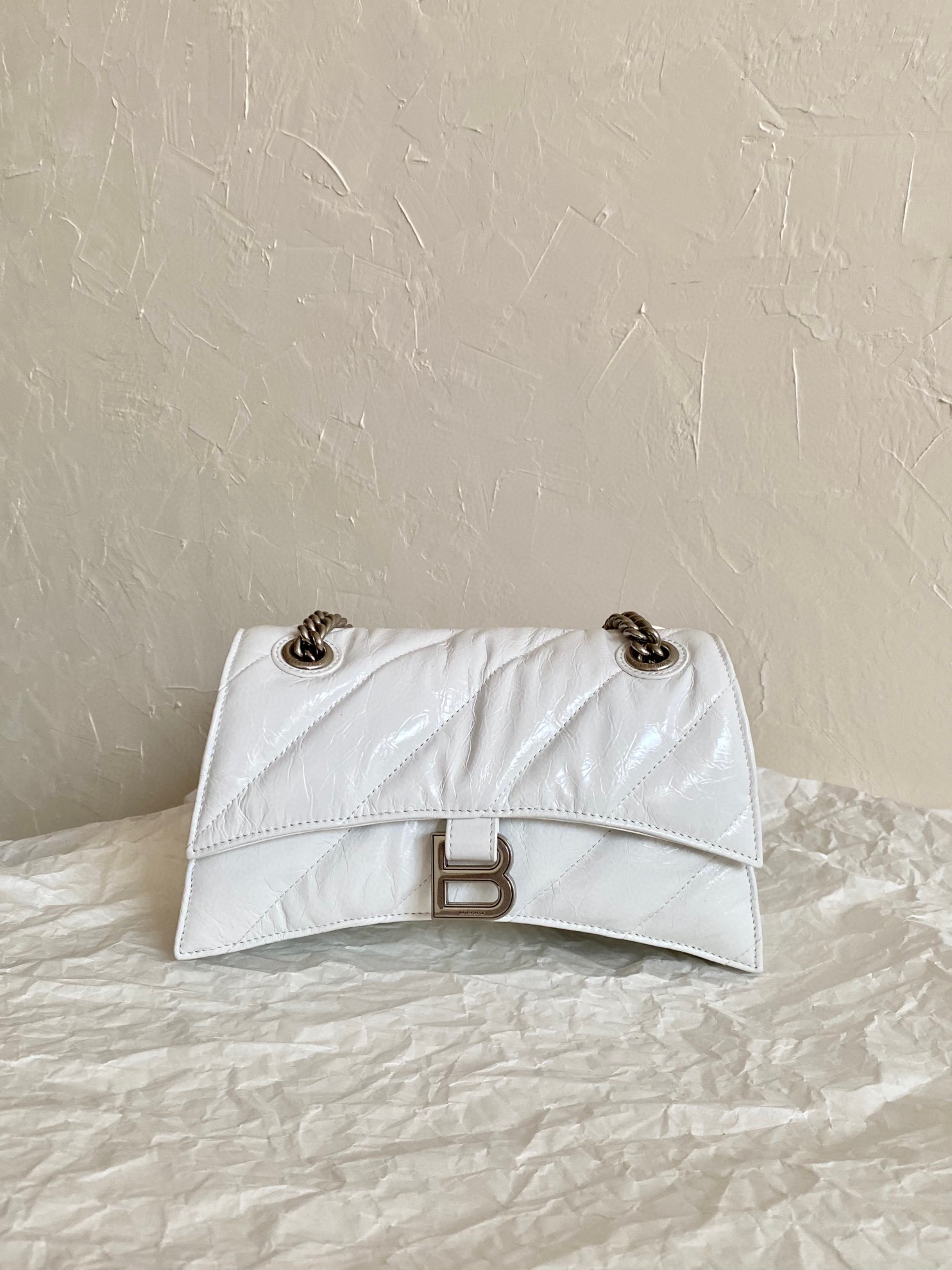 발렌시아가 Balenciaga CRUSH 스몰 체인백 716351 흰색