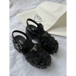 프라다 Prada 러버 샌들 블랙