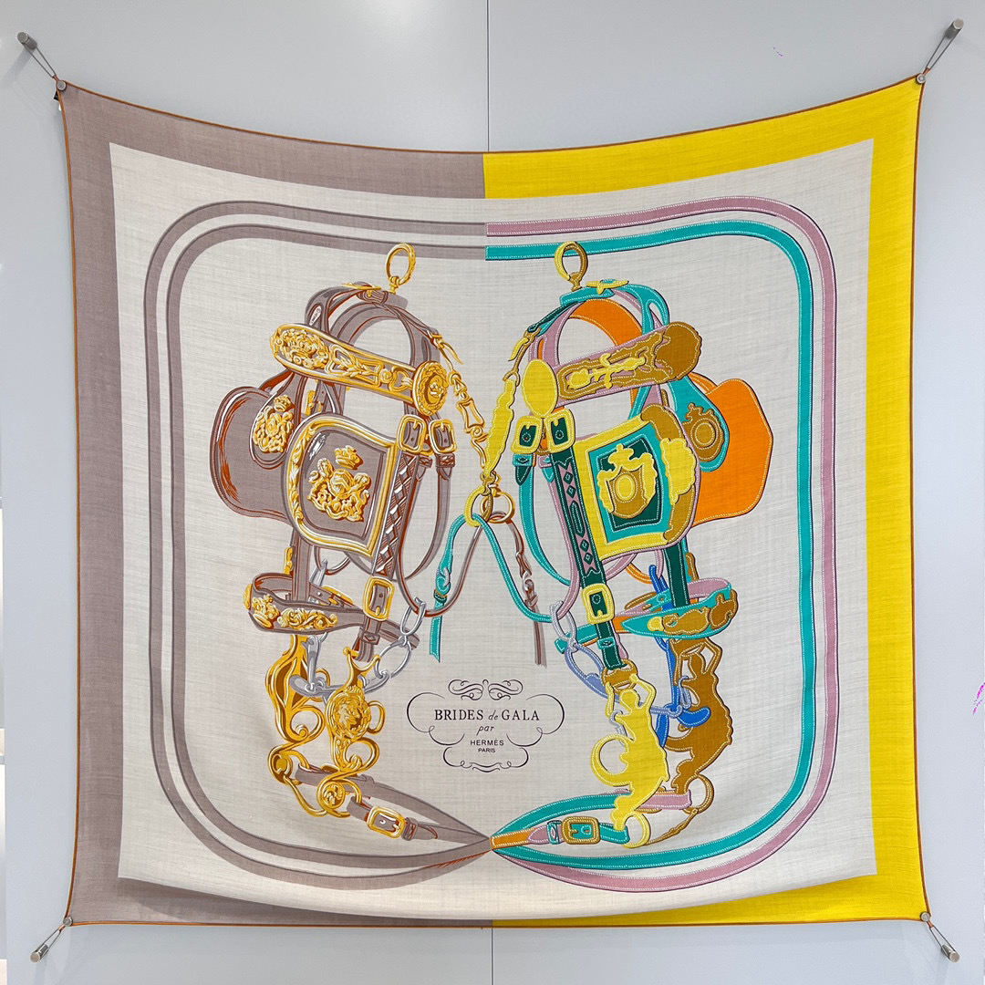 에르메스 Hermes 숄 Brides de Gala Applique Pique 140x140cm