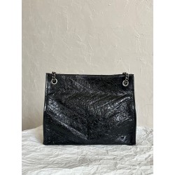 생로랑 Saint laurent/YSL 577999 니키 쇼핑 빈티지 레더 블랙 33CM