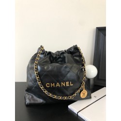 샤넬  CHANEL AS3260 22 스몰 핸드백 샤이니 카프스킨 & 골드 메탈 블랙  35CM