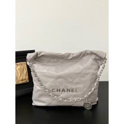 샤넬  CHANEL AS3260 22 스몰 핸드백 샤이니 카프스킨 & 실버 메탈  35CM