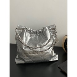 샤넬 CHANEL AS3261 22 미디움 핸드백 샤이니 카프스킨 & 실버 메탈 39CM