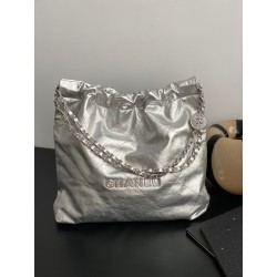 샤넬 CHANEL AS3261 22 미디움 핸드백 샤이니 카프스킨 &  실버 메탈 39CM