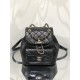 샤넬 CHANEL AS2908 22K DUMA 백팩 카프스킨 & 골드 메탈 블랙 18CM
