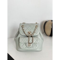 샤넬 CHANEL AS2908 22A DUMA 스몰 백팩 램스킨 & 골드 메탈 18CM