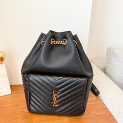 생로랑 Saint laurent/YSL 672609 램스킨 조 모노그램 백팩 블랙 22CM