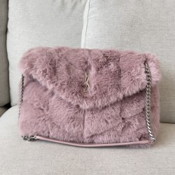 생로랑 Saint laurent/YSL 577476 퍼퍼 스몰 퀼티드 샤이니 벨벳 페일 29CM
