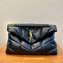 생로랑 Saint laurent/YSL 577475 퍼퍼 미디움 체인 백 퀼티드 램스킨 35CM