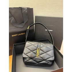 생로랑 Saint laurent/YSL 698567 LE 57 퀼티드 램스킨 숄더백 블랙 24CM
