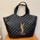 생로랑 Saint laurent/YSL 698651 Icare 퀼티드 램스킨 이카 맥시 쇼핑백 블랙 43CM