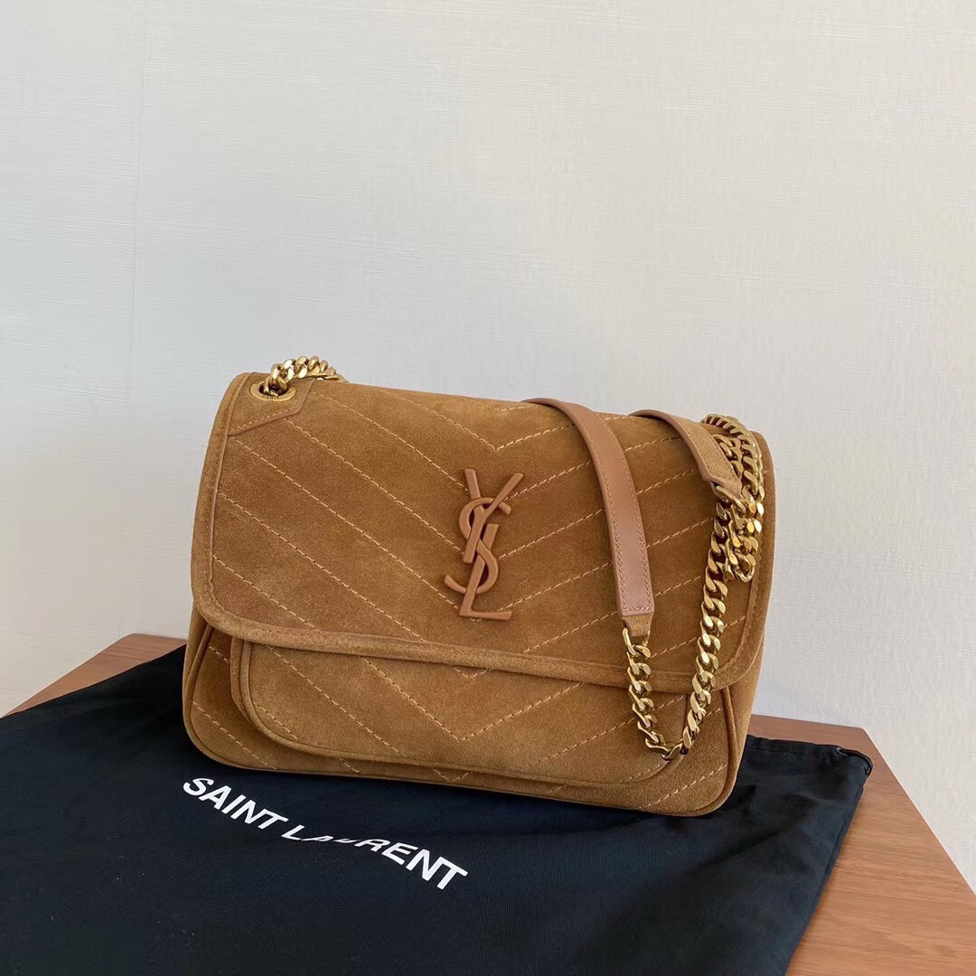 생로랑 Saint laurent/YSL 633158  니키 미디움 체인 백 스웨이드 로덴 28CM