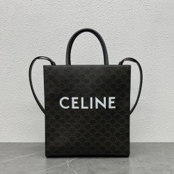 셀린느 Celine 194432 트리옹프 캔버스 미디움 버티컬 카바스 셀린느 프린트 블랙 31.5CM