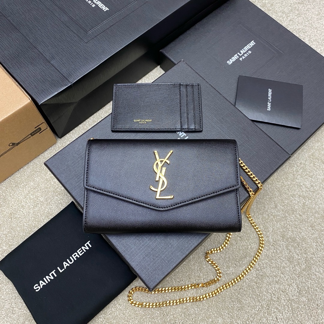 생로랑 Saint laurent/YSL 607788 Uptown 그랑드 뿌드르 엠보스드 레더 업타운 체인 지갑 19CM