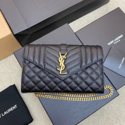 생로랑 Saint laurent/YSL 620280 믹스 마틀라세 그랑 드 뿌드르 엠보스드 레더 모노그램 체인 지갑 블랙 22.5CM