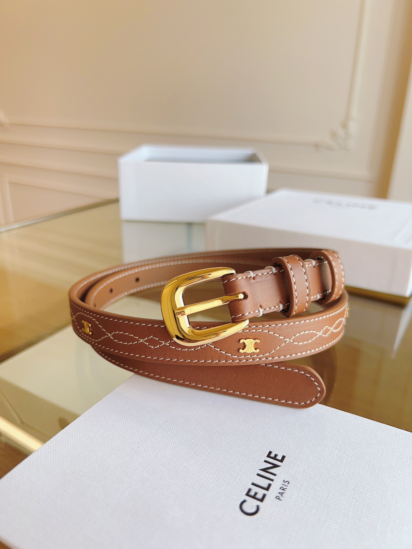 셀린느 Celine 웨스턴 벨트 빈티지 Western Belt in Vintage 18mm