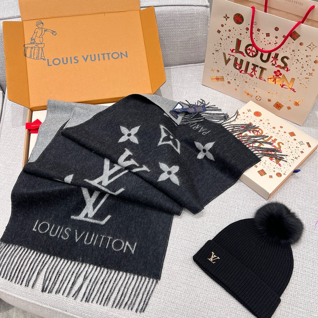 루이비통 Louis Vuitton M71040 REYKJAVIK 레이캬비크 스카프 블랙 191×45CM