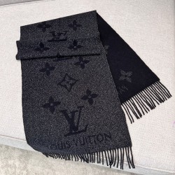 루이비통 LouisVuitton M73888 REYKJAVIK SPARKLE 스카프 캐시미어 블랙 191×46CM
