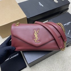 생로랑 Saint laurent/YSL 734153 Calypso Small In Shiny Leather Rubis 26CM