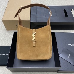 생로랑 Saint laurent/YSL 713938 Small Le 5 À 7 Supple In Suede Brown Caramel 23cm