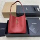 생로랑 Saint laurent/YSL 713938 Le 5 A 7 Supple Small in Grained Leather Red Danger 23cm