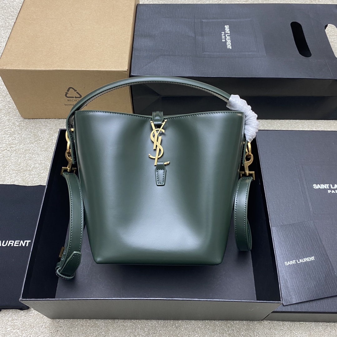 생로랑 Saint laurent/YSL 749036 Le 37 Small in Shiny Leather green