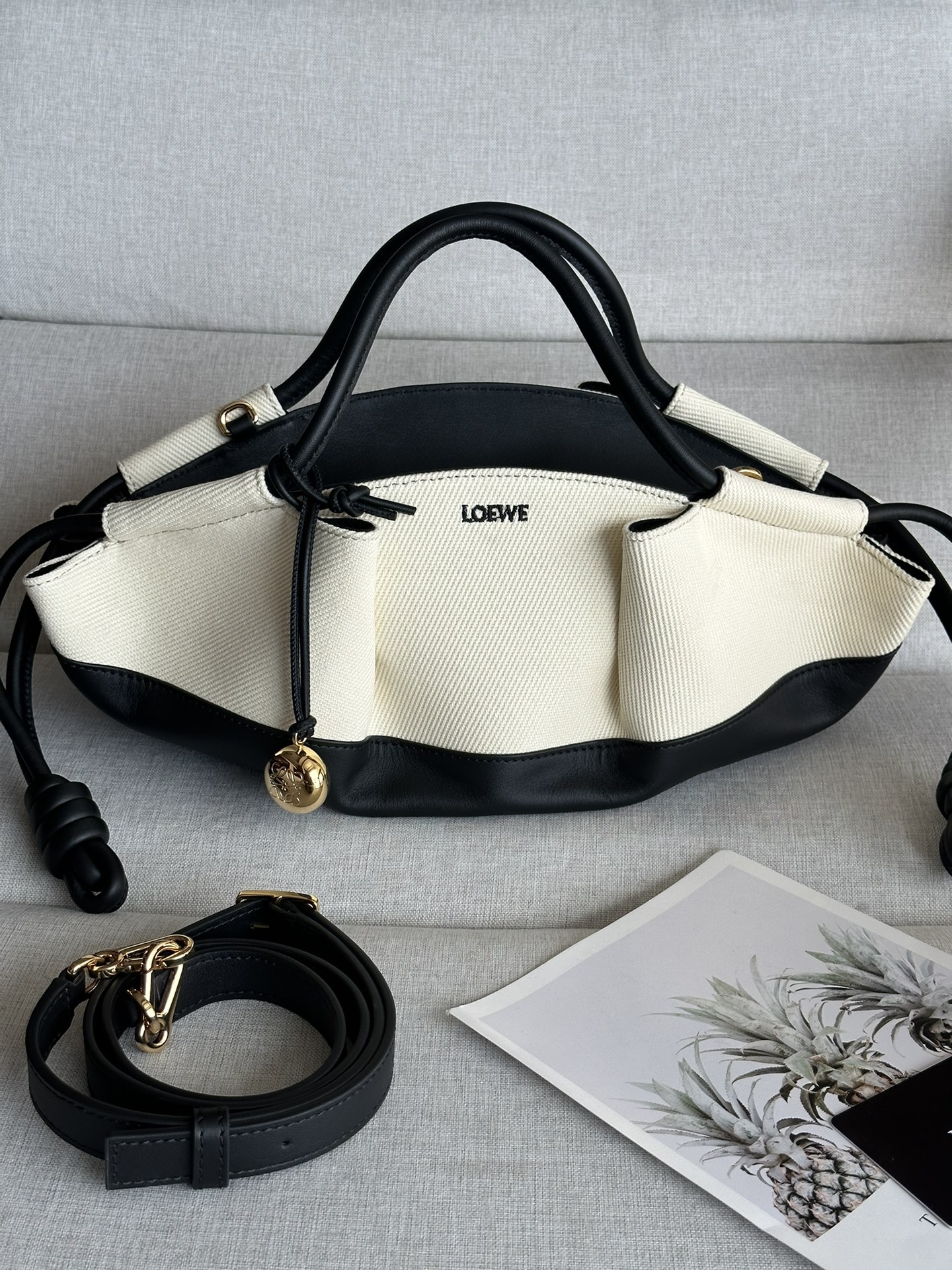 로에베 Loewe 1668 Small Paseo Bag In Shiny Nappa Calfskin 35cm