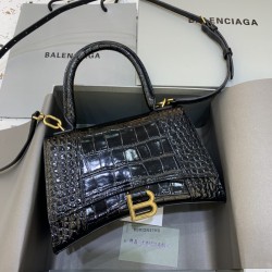 발렌시아가 Balenciaga 592833 Hourglass XS Handbag Black 23cm